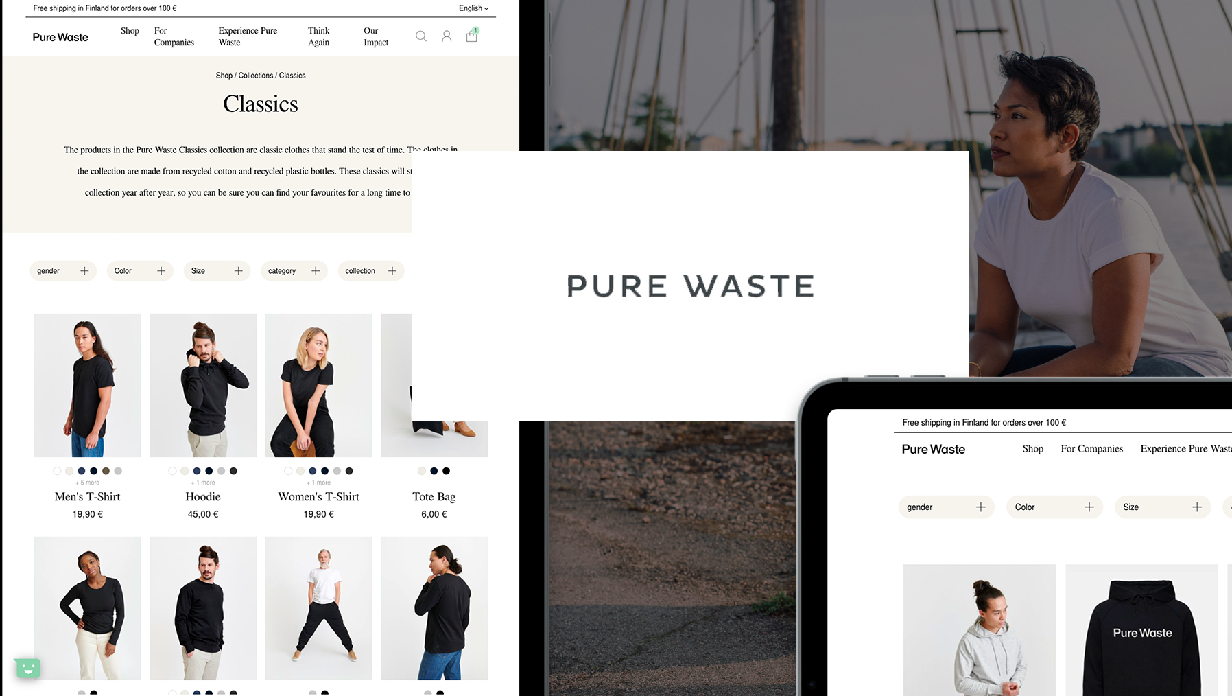 purewaste b2b ecommerce design